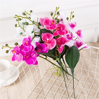 Kunstig orkide i flere farver – Naturtro blomsterstilke – 1 stk